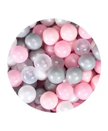 Ezzro Pink Balls Mix Transparent, White, Baby Pink, Light Grey - 100 Each