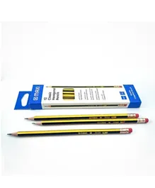 Maxi Classic Hexagonal Graphite Pencil with Eraser - 12 Pieces