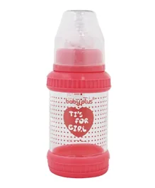 Baby Plus Glass Feeding Bottle Pink  - 120ml