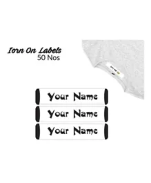 Ajooba Personalised Name Iron On Clothing Labels for Kids ICL 3008 - Pack of 50