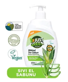 Just Green Organic Herbal Liquid Hand Soap  400 ML - Aloe Vera
