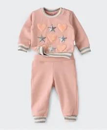 Babyqlo 2Pc Heart Winter Pajama Sets - Peach