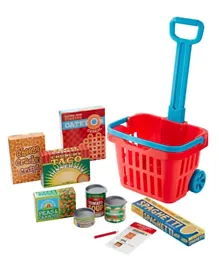 Melissa & Doug Fill & Roll Grocery Basket Playset - 11 Pieces