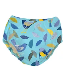 Charlie Banana 2 in 1 Swim Diaper & Training Pants Twitter Birds Medium - Blue