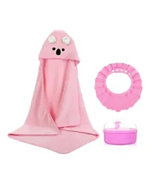 Star Babies Microfiber Hooded Towel With Shower Cap And Powder Puff