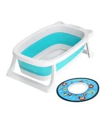 ستار بيبيز - حوض استحمام قابل للطي مع قبعة استحمام مجانية دائرية - أزرق