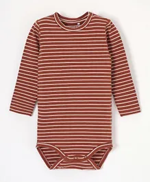 Name It Striped Bodysuit - Maple Syrup