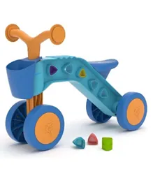 ItsiBitsi 4-wheel 1st Ride-On with Basket and Play Blocks - Royal Blue