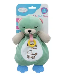 Little Angel Baby Rattle Soft Plush Stuffed Toy For Infants - Green
