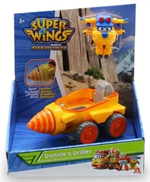Super Wings Donnie Driller Toy - Yellow & Orange