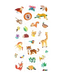 أفينير ملصقات وشم سلسلة الحيوانات البرية - 50 قطعة