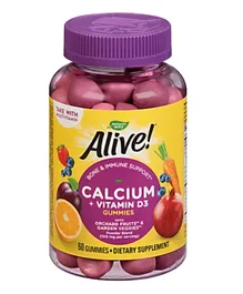 Nature's Way Alive Calcium + D3 Dietary Supplement - 60 Gummies