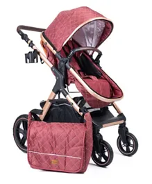 Belecoo One Fold-To-Half 2 In 1 Luxury Pram with Diaper Bag - Red