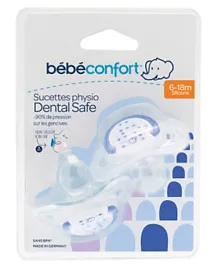 Bebeconfort Dental Safe Silicone Soother Pack of 2 - Blue