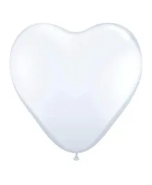 Qualatex White Heart Latex Balloon - 11 Inches
