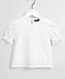 Gant Short Sleeves Top - White