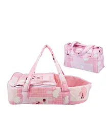 Little Angel Carry Cot with Diaper Bag - Pink