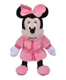 Disney Plush Minnie In Pink Robe - 10 Inch