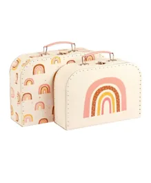 A Little Lovely Company Suitcase Rainbows - Set of 2