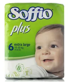 Soffio Plus  Soft Hug Parmon Extra Large Size 6 - 14 Diapers