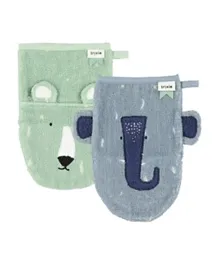 Trixie Mr. Polar Bear & Mrs. Elephant Pack of 2 Washcloths