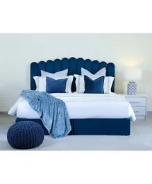 PAN Home Anna King Bed Velvet  - Blue