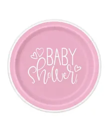 Unique Pink Hearts 9' Plates - Pack of 8