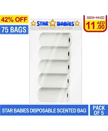 Star Babies White Scented Bag Pack of 5 - 75 Bags