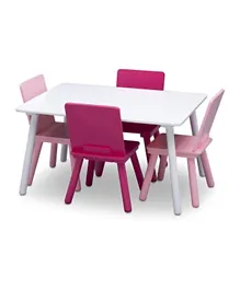 Delta Children Kids Table and Chair Set With Storage Pink - 5 Pieces