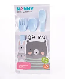 Uniq Kidz Nanny Cutlery Set Blue - Pack of 3