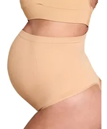 Mums & Bumps Blanqi Seamless Maternity Over Belly Support Thongs - Nude