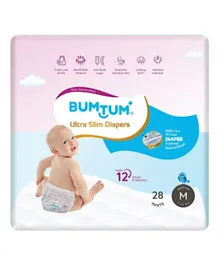 Bumtum Ultra Slim Baby Pant Style Diapers Size 4 - 28 Pieces