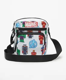 Marvel All-Over Avengers Print Crossbody Bag with Adjustable Strap and Zip Closure