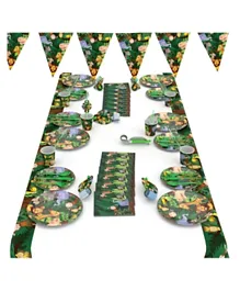 Brain Giggles Jungle Theme Disposable Tableware for 6 People Party Set - 60 Pieces