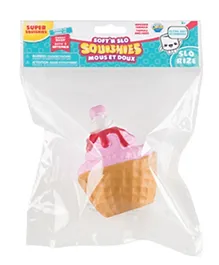 The Orb Factory Soft'n Slo Squishies Super Sweet Shop Strawberry Ice Cream Waffle Cup - Pink