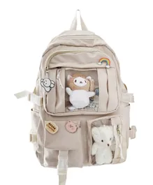 Star Babies Kids School Bag With Toy Khaki - 10 Inches
