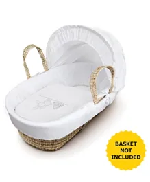 Kinder Valley Teddy Washday Moses Basket Bedding Set - White