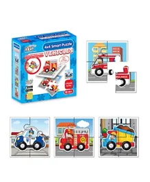 Akar Toys Jagu Mini 4 - Vehicles Puzzle - 16 Pieces