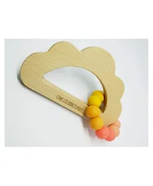 One.Chew.Three Cloud Wooden Silicone Teether - Sunrise