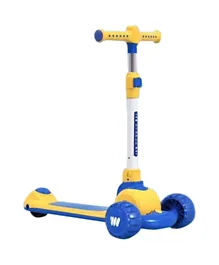 Factory Price Portable 3 Wheels Kids Pedal Scooter with Adjustable Height - Yellow & Blue