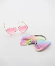 DDANIELA  Glasses  and Headband Set For Babies and Girls Red -  Hearts