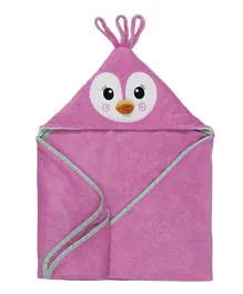 Zoocchini Baby Penguin Hooded Towel - Pink