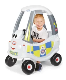 Little Tikes Police Response Cozy Coupe Car for Kids 12M-5Y, Parent-Control Push Ride, White