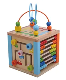 Tooky Toy Wooden Play Cube Activity Centre - Multi Color