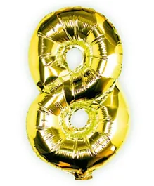 Ginger Ray Gold Foil Number 8 Balloon - 16 Inches
