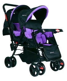 Baby Plus Twin Stroller With Reclining Seat - Purple