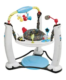 ExerSaucer Jump & Lear Jam Session Stationary Baby Jumper - White & Blue