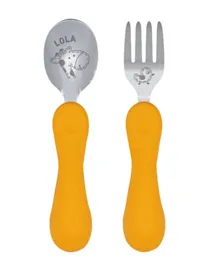 Easy Grip Spoon & Fork Set - Lola