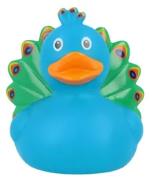 Lilalu Peacock Rubber Rubber Duck Bath Toy - Blue