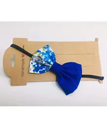 Brain Giggles Handmade Double Print Bow Hairband – Blue